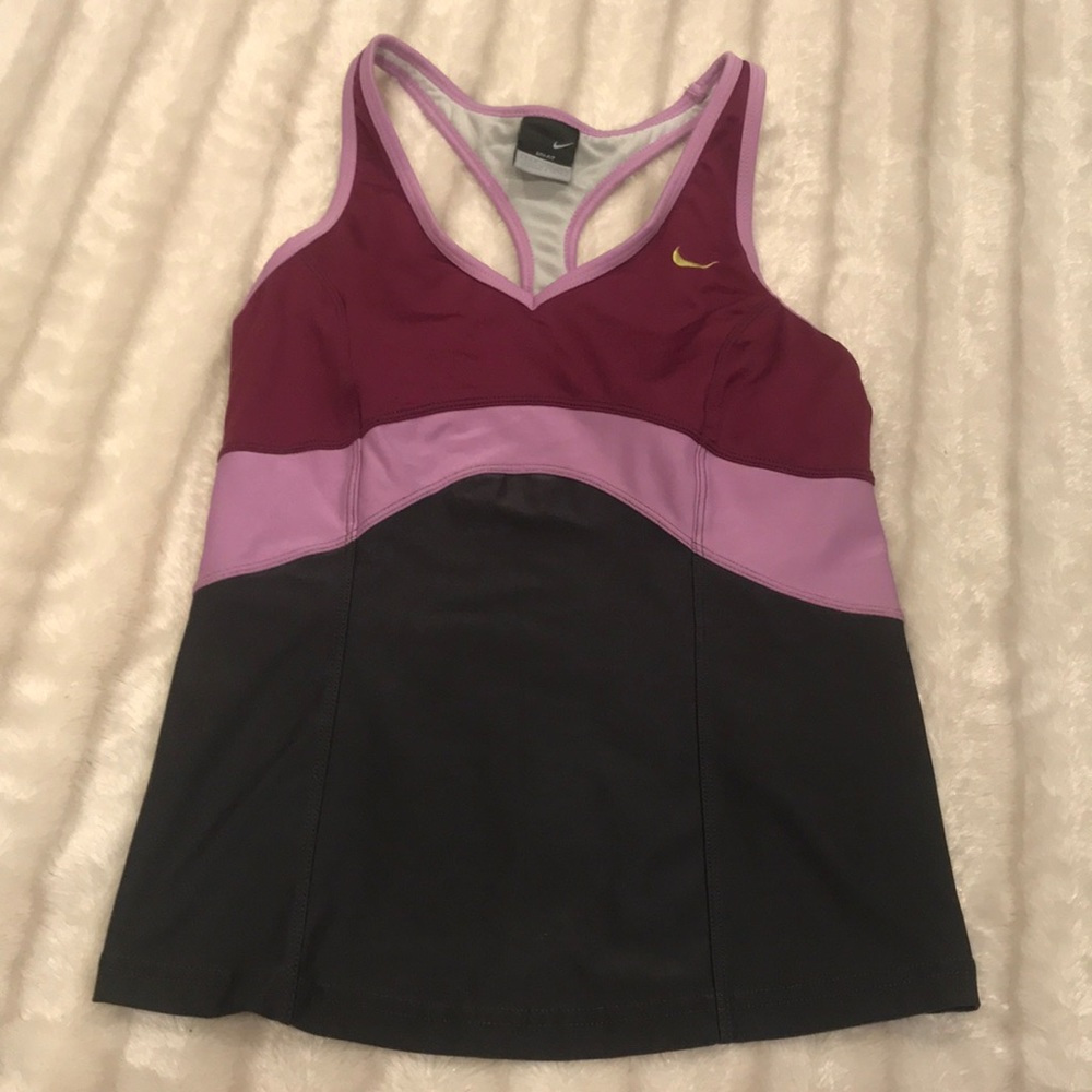 Nike Dri-fit purple gray racerback w/support, S.